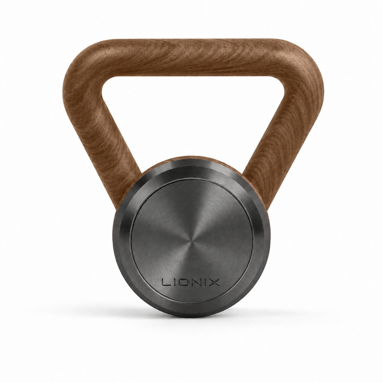 LIONIX EIDON luxury kettlebell in matte black finish with walnut handle