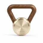 LIONIX EIDON luxury kettlebell in titanium gold finish with walnut handle